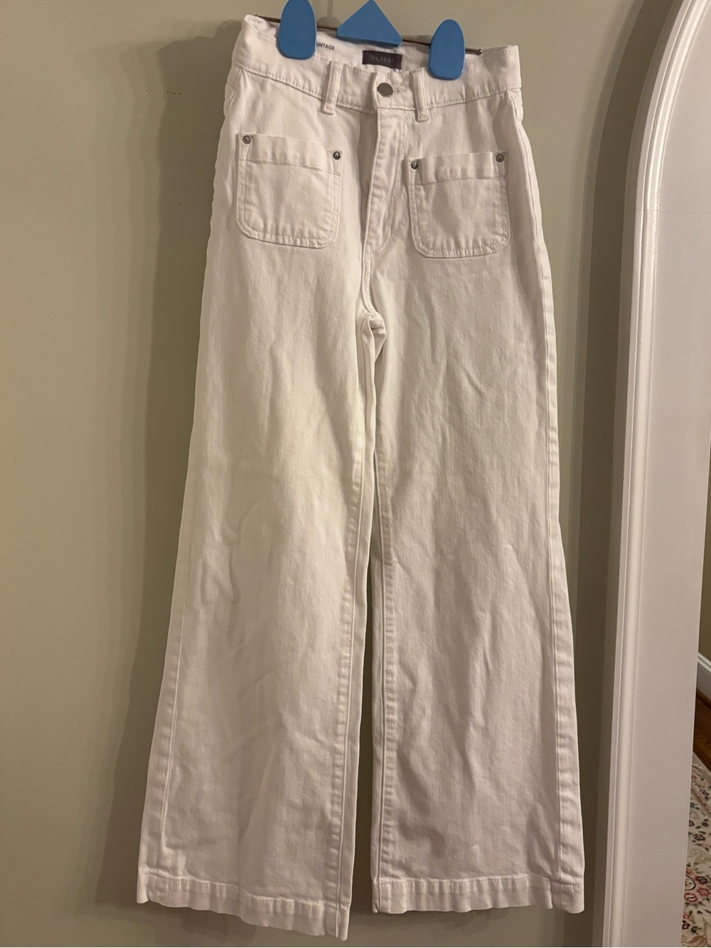 DL 1961 High-Rise Wide Leg Jeans - White
